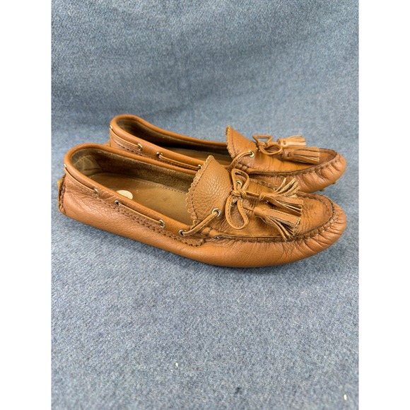 Coach Nadia Driving Moccasins Women 8.5B Tan Leather Tassel Loafers A0954 - Picture 2 of 8